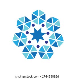 cristal de círculo vectorial azul químico