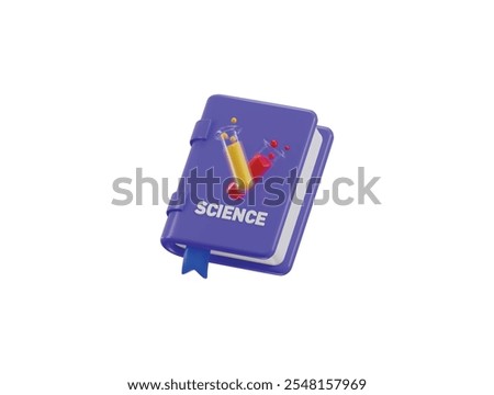 Chemistry book icon 3d render concept of food cooking recipe book 3d icon