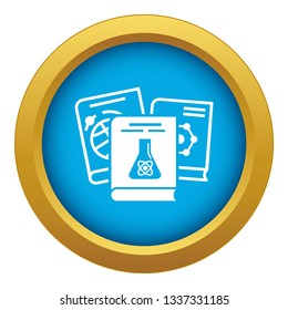 Chemistry book icon blue vector isolated on white background for any design