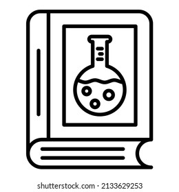 Imagen vectorial del icono del libro de química. También se puede usar para aplicaciones web, aplicaciones móviles y medios impresos.