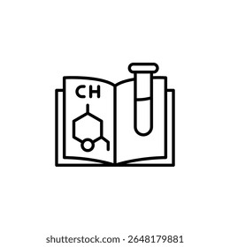 Chemistry Book With Test Tube Symbolizing Scientific Research Study