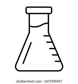 chemistry bottle in academy icon vector