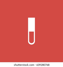 chemistry bottle icon. sign design. red background