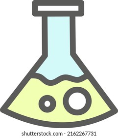 Chemistry bottle, illustration, vector on a white background.