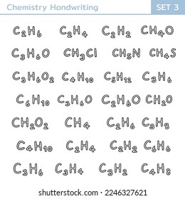 Chemistry and chemical formula handwriting