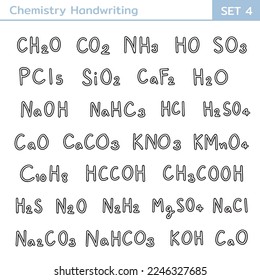 Chemistry and chemical formula handwriting