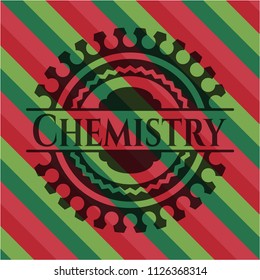 Chemistry christmas badge background.