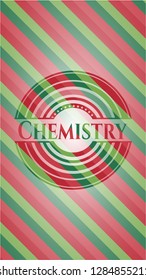 Chemistry christmas badge background.