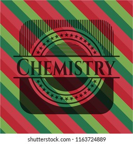 Chemistry christmas style emblem.