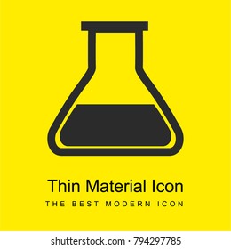 Chemistry class flask with liquid for experimentation bright yellow material minimal icon or logo design