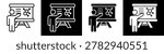 Chemistry Class Icon Black And White Vector Illustration.