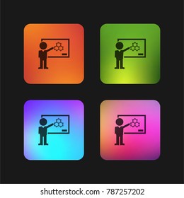 Chemistry class instructions four color gradient app icon design