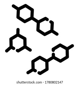 Chemistry  Compound  Formula Flat Icon Isolated On White Background