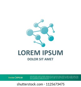 chemistry connection molecular icon vector logo template