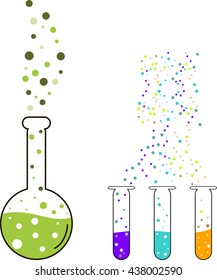 Chemistry , cooking potions in vector, flasks pack , alembic
