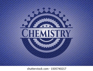 Chemistry with denim texture. Vector Illustration. Detailed.