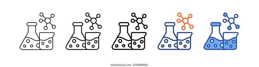 Icono de Vector de conjunto diferente de química