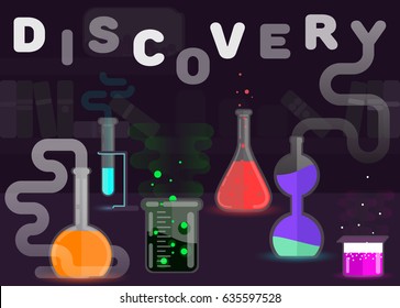 Chemistry is a discovery flat style vector illustration