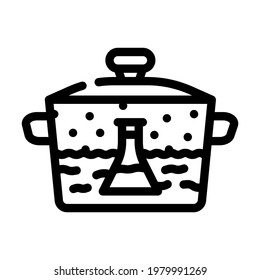 chemistry of dish line icon vector. chemistry of dish sign. isolated contour symbol black illustration