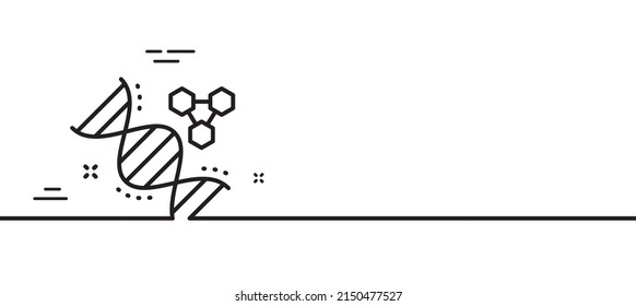 Chemistry dna line icon. Laboratory analysis sign. Chemical formula symbol. Minimal line illustration background. Chemistry dna line icon pattern banner. White web template concept. Vector