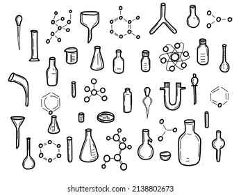 Chemistry Doodle Hand Drawn Chemistry Science Stock Vector (Royalty ...