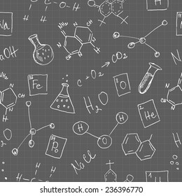Chemische Doodles nahtloses Muster 