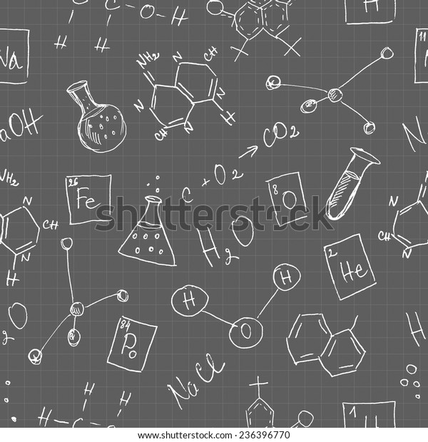 Chemistry Doodles Seamless Pattern Stock Vector (Royalty Free) 236396770