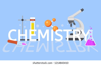 Chemistry education concept background. Flat illustration of chemistry education vector concept background for web design