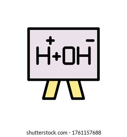 Chemistry element, blackboard icon. Simple color with outline vector elements of stinks icons for ui and ux, website or mobile application