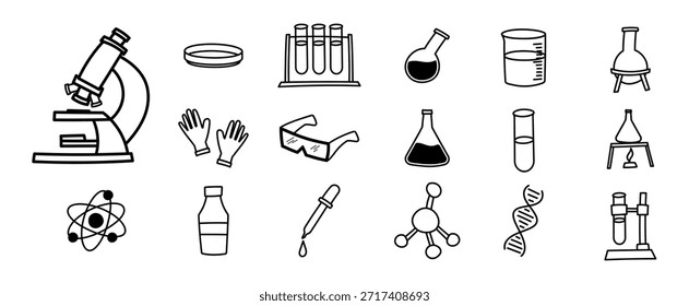 chemistry element doodle icon hand drawing sketch science laboratory