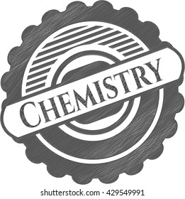 Emblema de química con efecto de lápiz