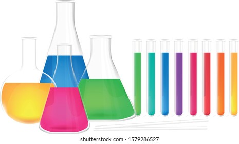 Chemistry Equipment Flasks Tubes Beakers Lab Stock Vector (Royalty Free ...