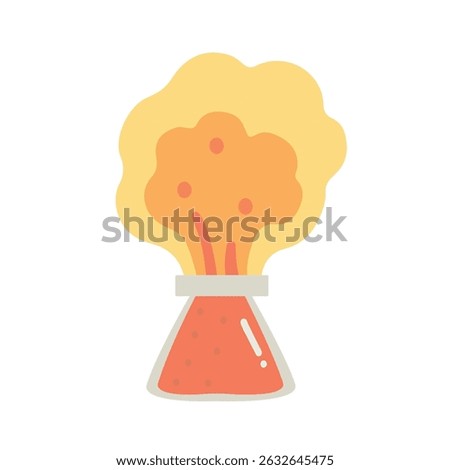 Chemistry Experiment with Flask Explosion Illustration
