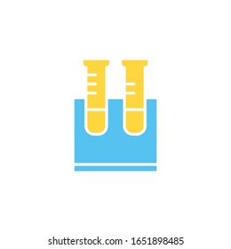 Vector de icono plano de experimentación química 