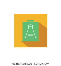 Chemistry experiment flat icon vector - flask - test tube