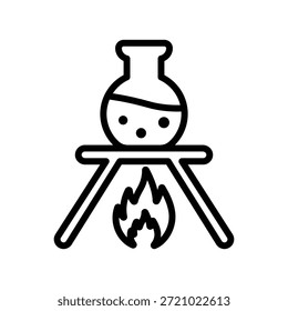 Ícone de experimento de química, gráfico Line Vetor