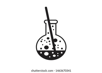 Chemistry experiment icon vector on the white background, chemical baker icon 