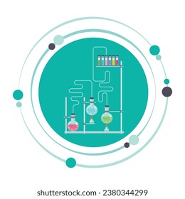 Chemistry experiment set vector illustration graphic icon symbol