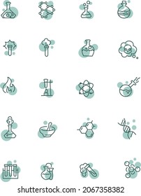 Experimentos de química, ilustração, vetor, sobre um fundo branco.