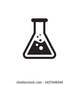 Chemistry flask black icon. Test tube concept sign. Graphic design element