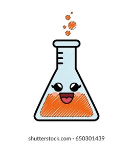 chemistry flask cartoon smiley