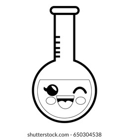 chemistry flask cartoon smiley