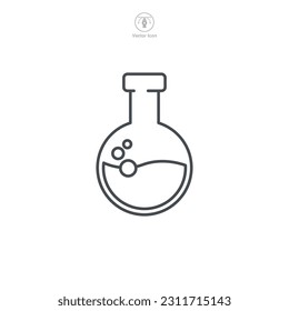 Chemistry flask. Chemical test tube Icon symbol template for graphic and web design collection logo vector illustration