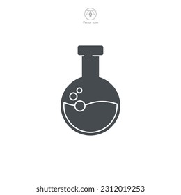 Chemistry flask. Chemical test tube Icon symbol template for graphic and web design collection logo vector illustration