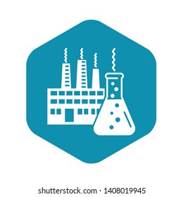 Chemistry flask factory icon. Simple illustration of chemistry flask factory vector icon for web design isolated on white background