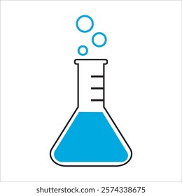 Chemistry Flask icon in blue