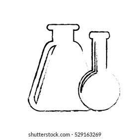 chemistry flask icon image vector illustration design 