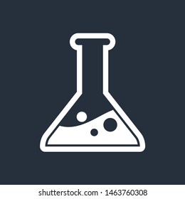 Chemistry flask icon isolated on dark background. Vector illustration
