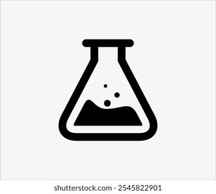 Icono de frasco de química. aislado sobre fondo blanco