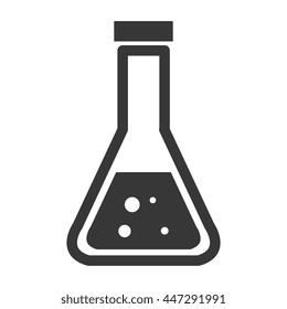 Chemistry flask icon isolated on white background, vector illustration.